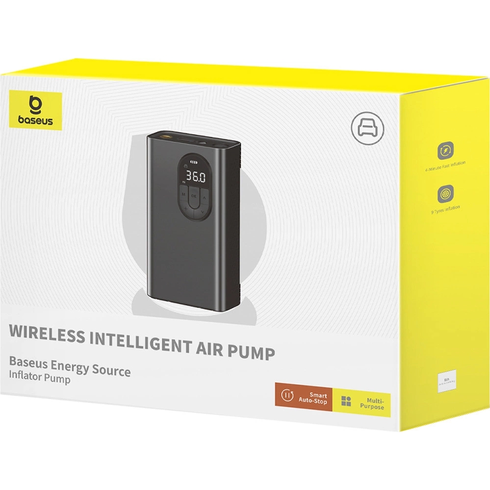 Kompresor samochodowy Baseus Wireless Intelligent Air Pump CRNL040001, szary