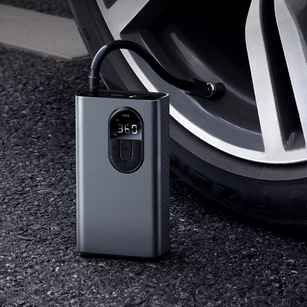 Kompresor samochodowy Baseus Wireless Intelligent Air Pump CRNL040001, szary