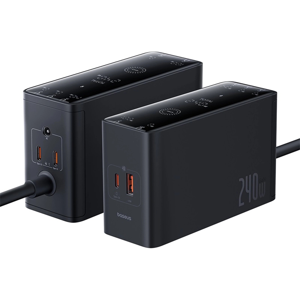 Baseus 240W Digital GaN Intelligent Desktop Fast Charger 3C+U+DC EU, pięć wyjść USB-C PD3.1 szybkie ładowanie, [kolor-nazwa]