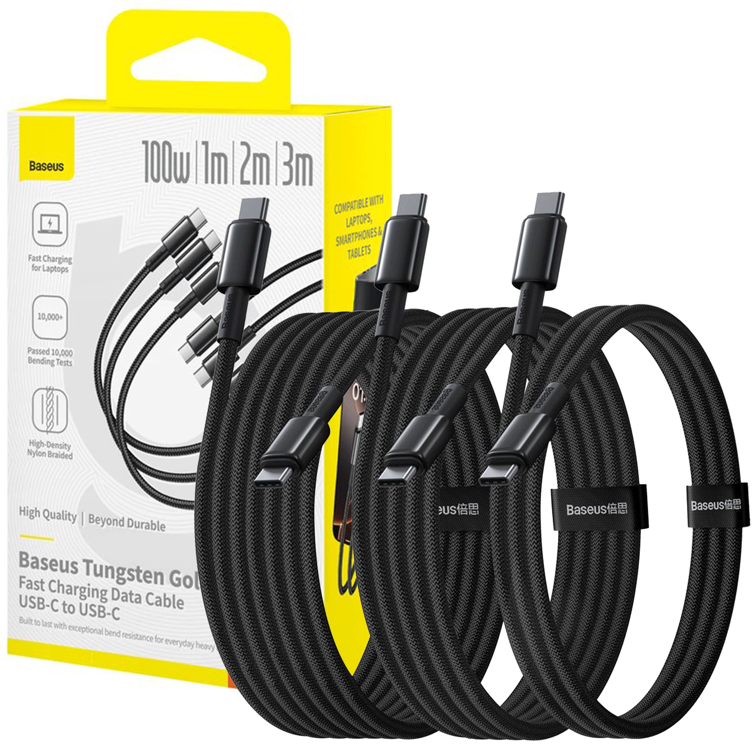 Baseus Tungsten Gold Fast Charging Data Cable USB-C-USB-C, chip E Marker, stabilne szybkie ładowanie, inteligentne dopasowanie mocy, kompatybilne PD, bezpieczne zasilanie, [kolor-nazwa]
