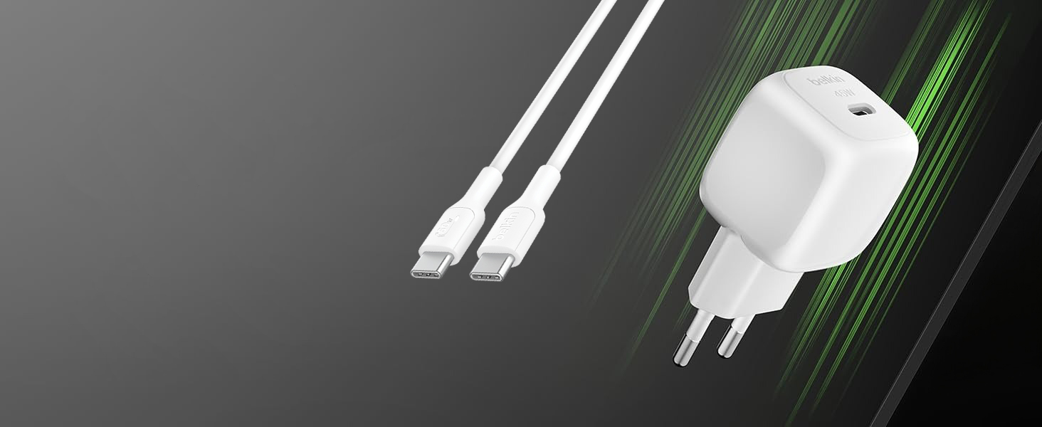 Ładowarka sieciowa Belkin Boost Charge Compact USB-C Wall Charger 45W, USB-C PD3.1, + kabel USB-C, biała