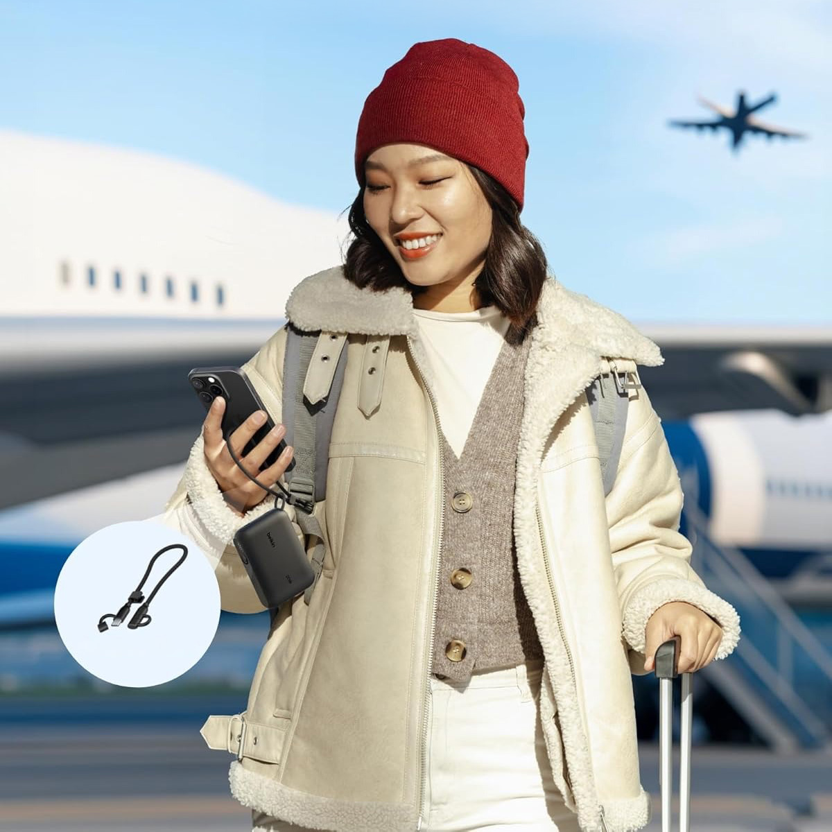 Oryginalna bateria Belkin BoostCharge Power Bank 10K 20W with Display + USB-C Cable 10 000 mAh, czarna