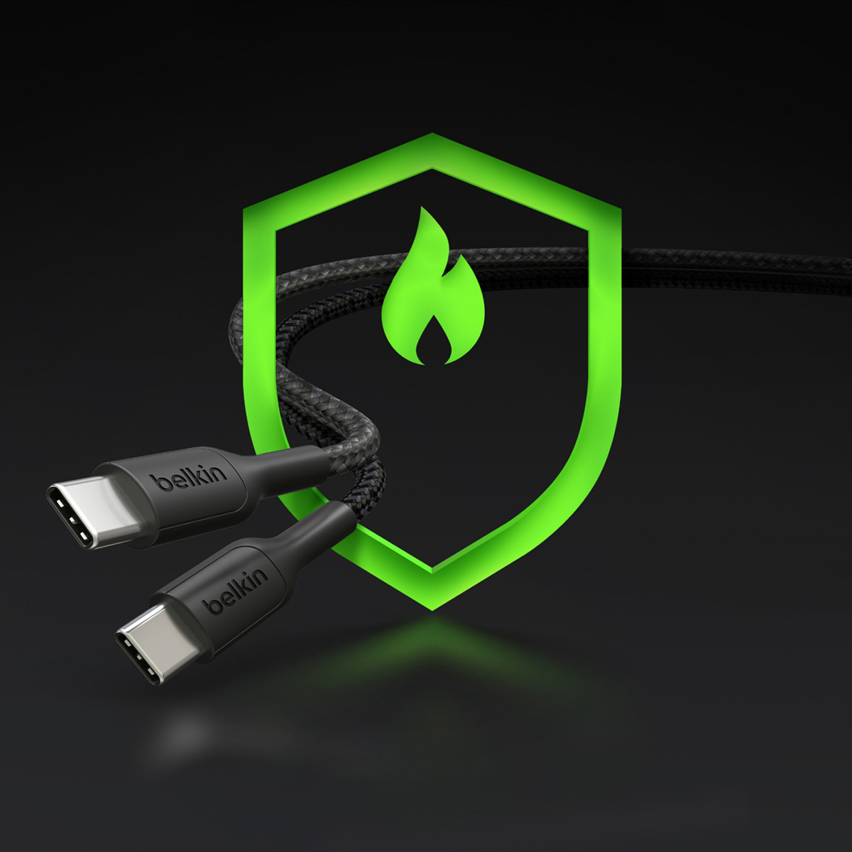 Kabel Belkin BoostCharge Pro Braided USB-C to Dual USB-C PD 140W z oplotem, 1,5m, czarny