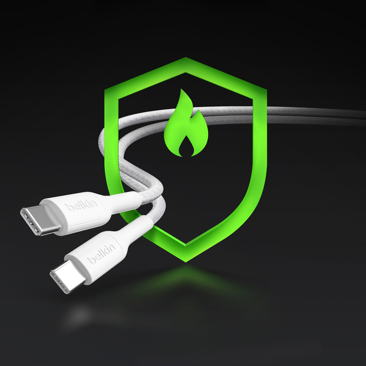 Kabel Belkin BoostCharge Pro Braided USB-C to Dual USB-C PD 140W z oplotem, 1,5m, biały