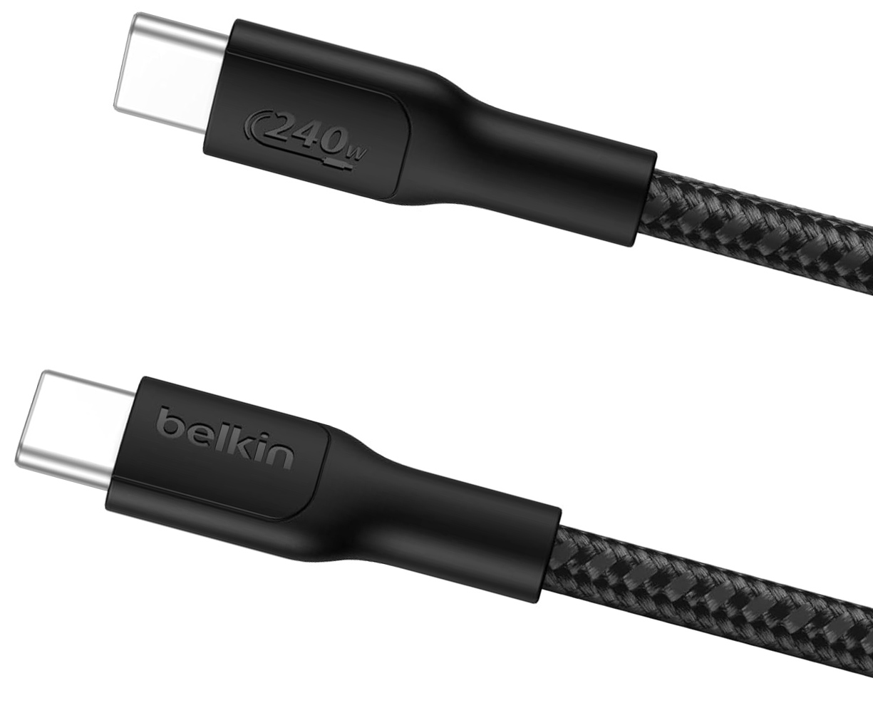 Kabel Belkin BoostCharge Pro Braided USB-C/USB-C PD 240W z oplotem, 2m, czarny
