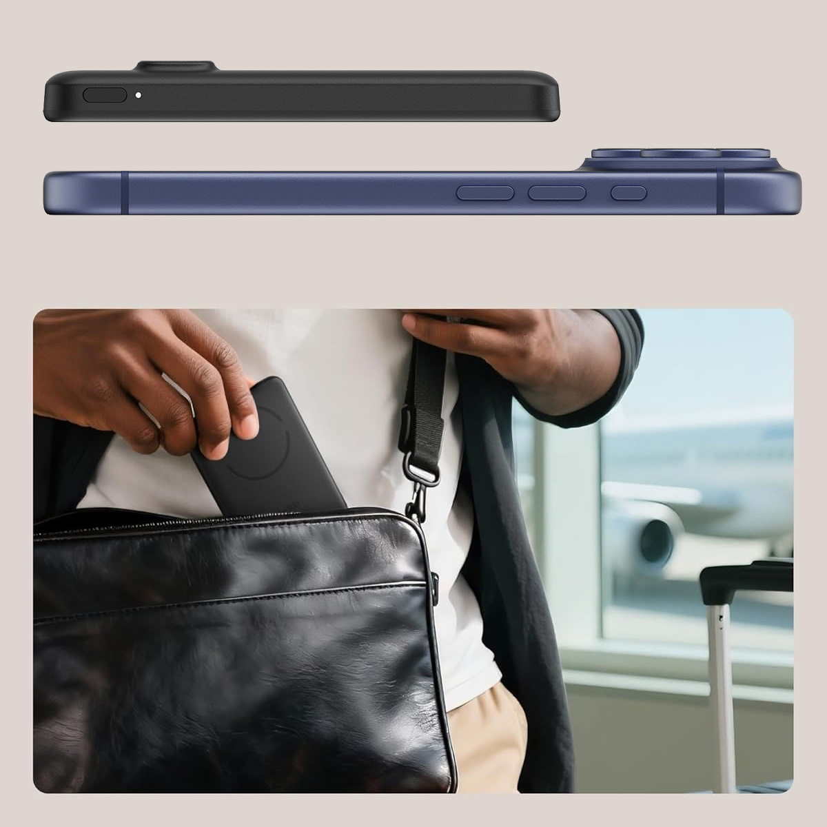 Oryginalna bateria Belkin Boost Charge Slim Magnetic Power Bank 5K + Stand 5000mAh Qi2 15W dla serii iPhone z MagSafe, czarna