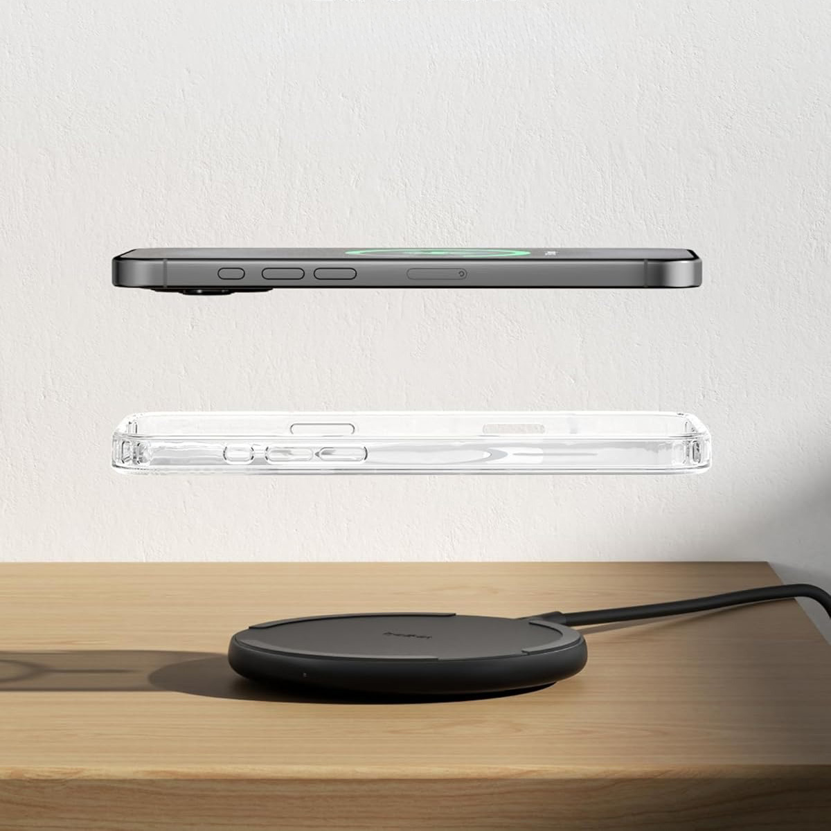 Ładowarka bezprzewodowa, indukcyjna Belkin BoostCharge Wireless Charging Pad 15W + kabel + ładowarka sieciowa, czarna