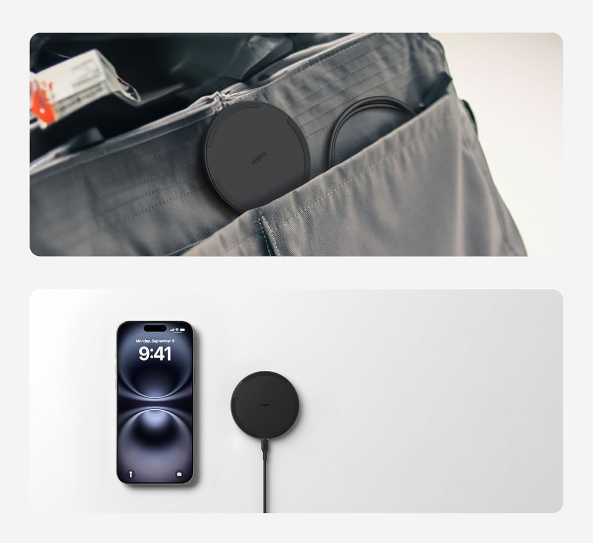 Ładowarka bezprzewodowa, indukcyjna Belkin BoostCharge Wireless Charging Pad 15W + kabel + ładowarka sieciowa, czarna