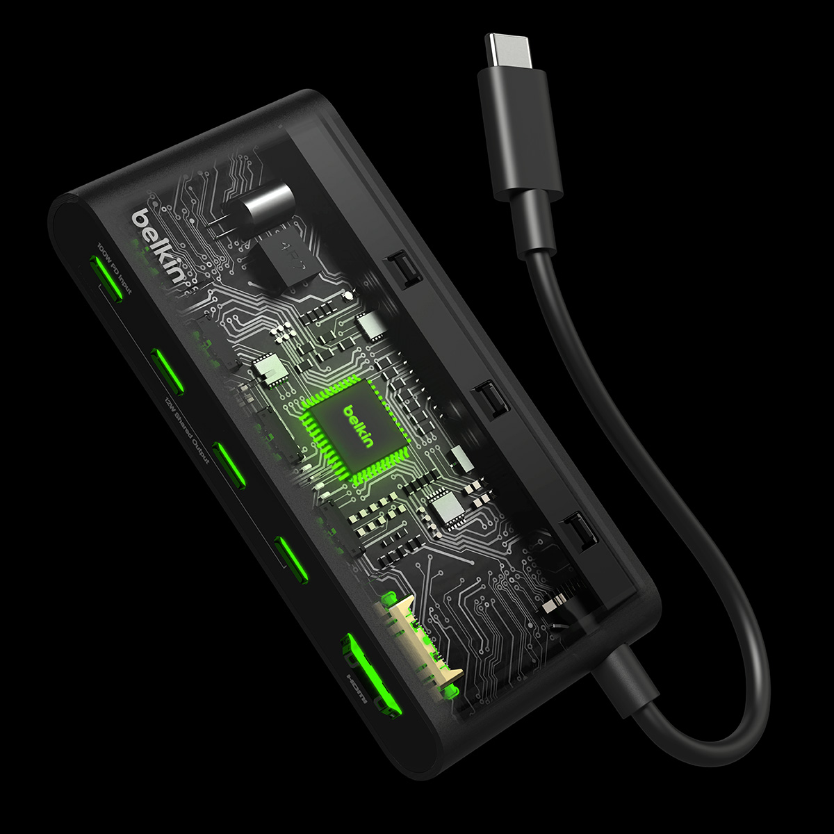 Stacja Belkin Connect 5-Port USB-C Hub with 4K HDMI Multiport Adapter dla laptopów z USB-C, czarna