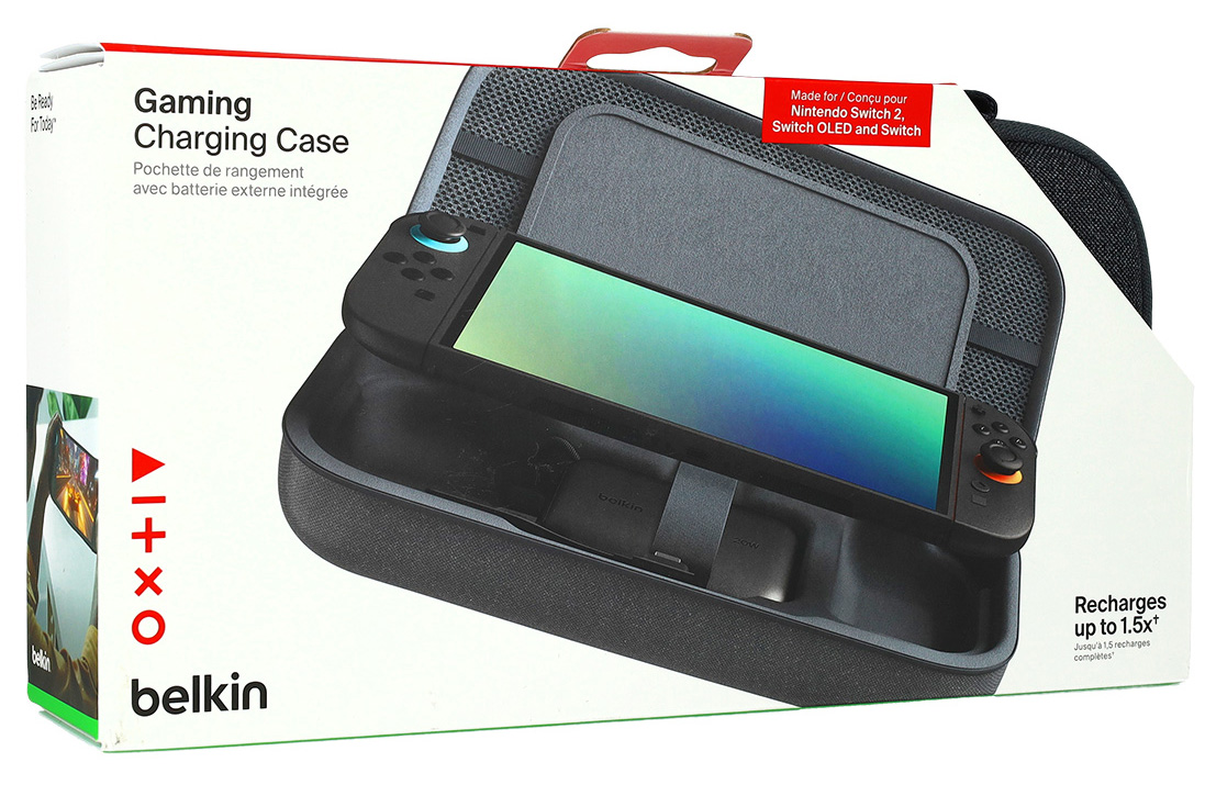 Etui Belkin Gaming Charging Case z powerbankiem 10K do Nintendo Switch 2 / 1 / Oled, szare
