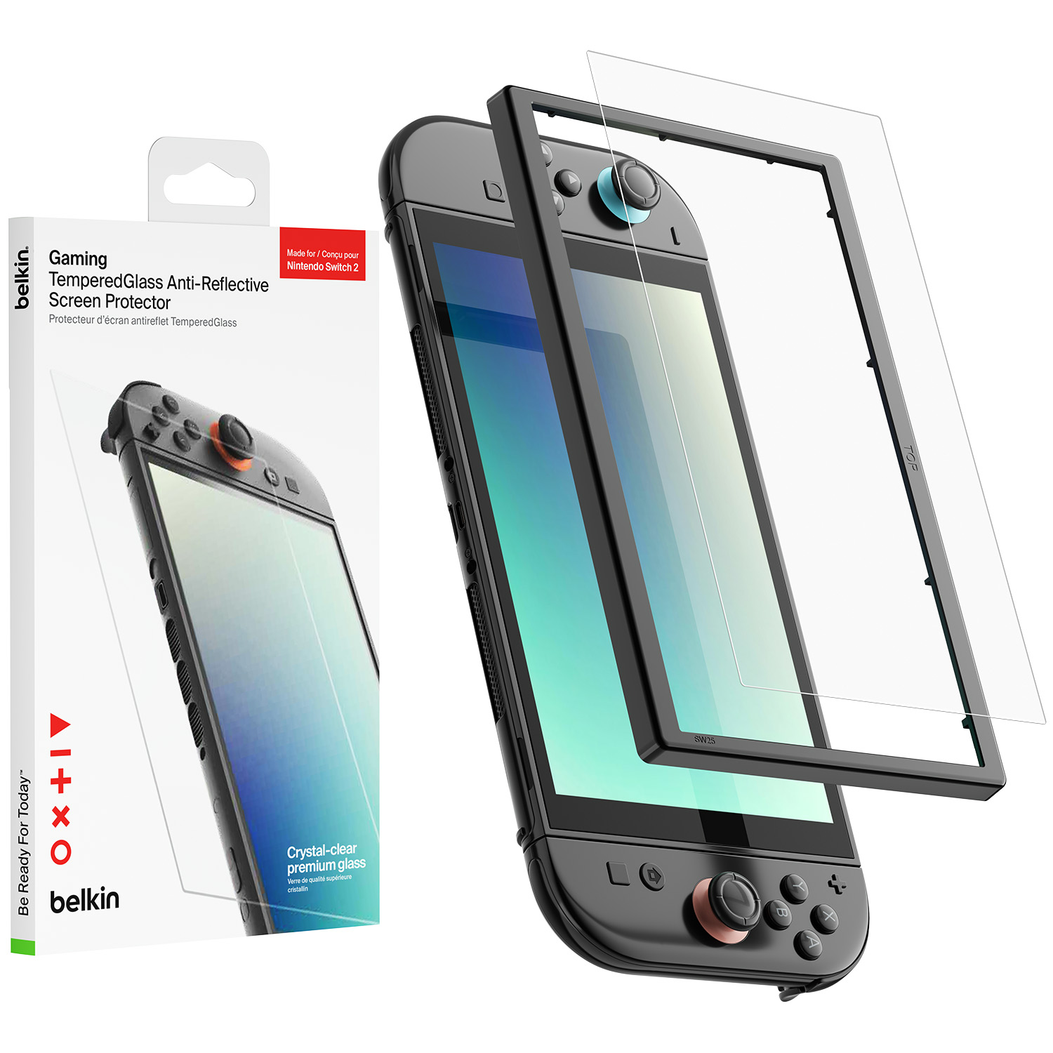 Oryginalne szkło hartowane antyrefleksyjne firmy Belkin z serii Gaming ScreenForce TemperedGlass dla Nintendo Switch 2