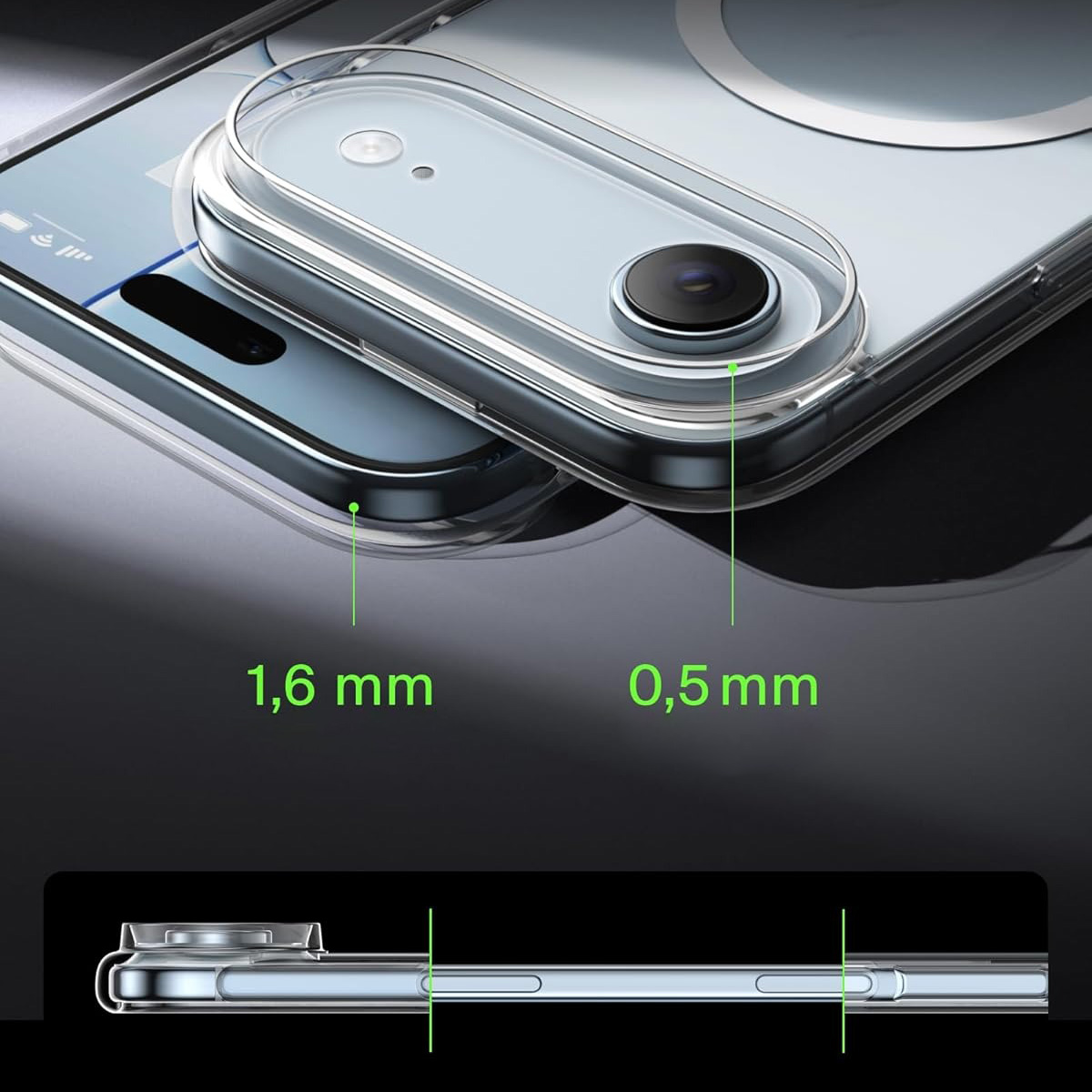 Etui Belkin SheerForce Clear Series do MagSafe do iPhone Air, przezroczysto-białe
