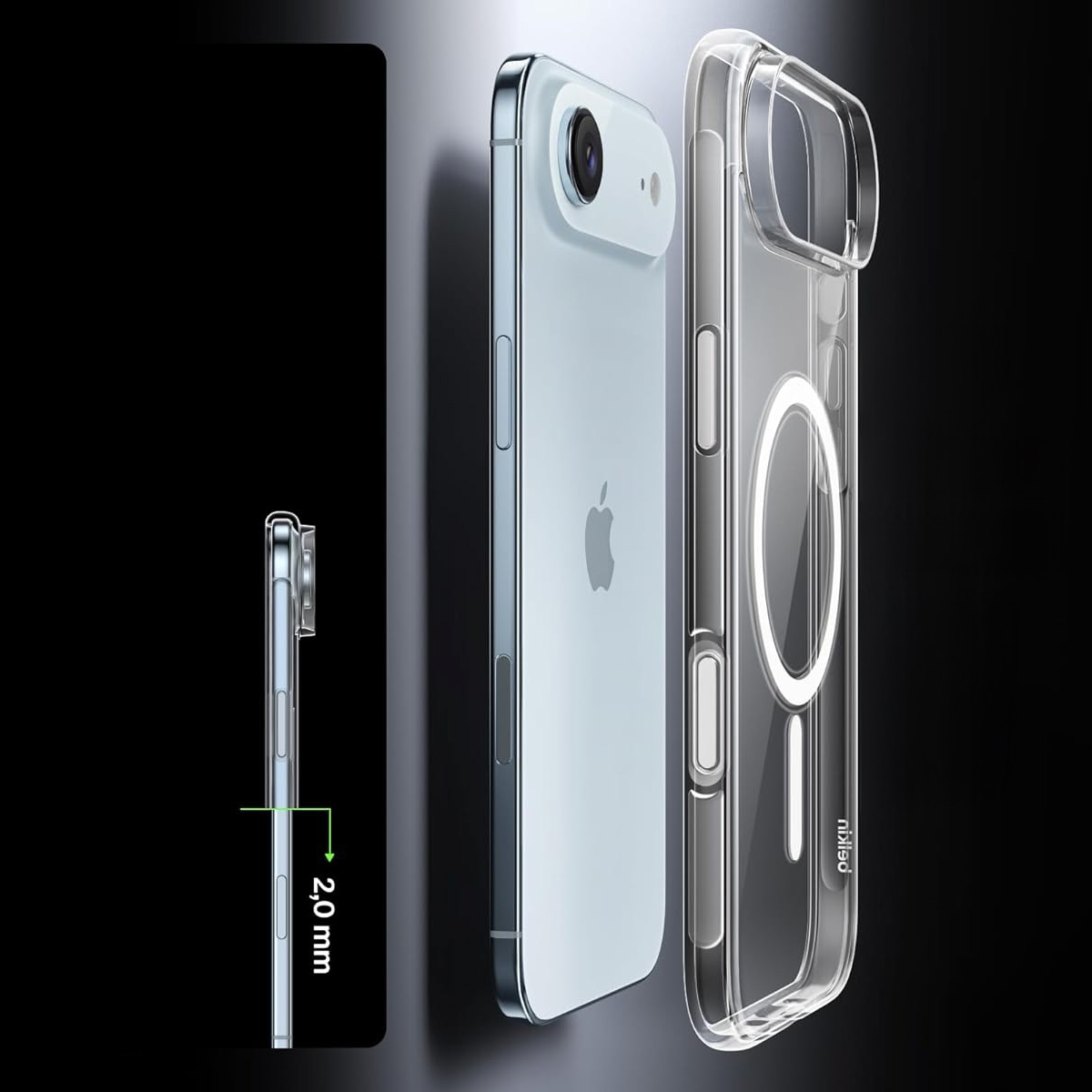 Etui Belkin SheerForce Clear Series do MagSafe do iPhone Air, przezroczysto-białe