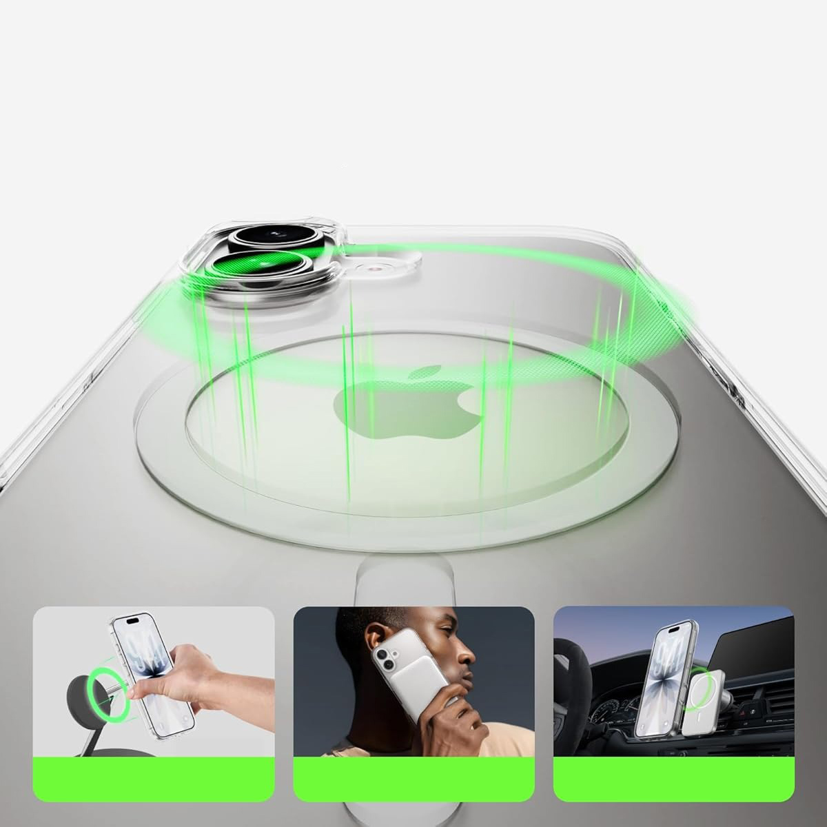 Etui Belkin SheerForce Clear Series do MagSafe do iPhone 17, przezroczysto-białe
