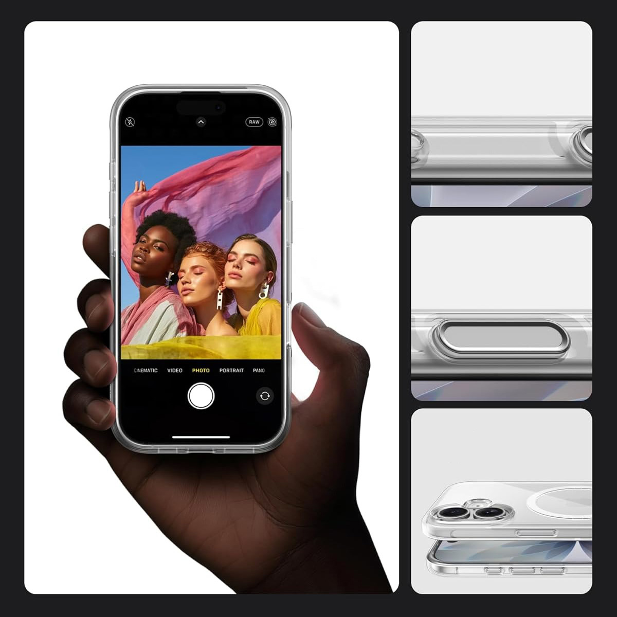 Etui Belkin SheerForce Clear Series do MagSafe do iPhone 17, przezroczysto-białe