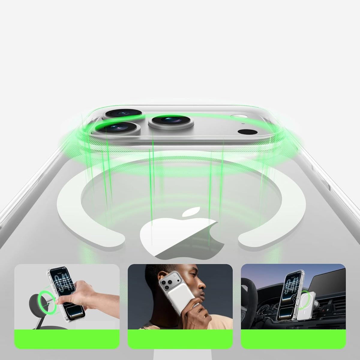 Etui Belkin SheerForce Clear Series do MagSafe do iPhone 17 Pro, przezroczysto-białe