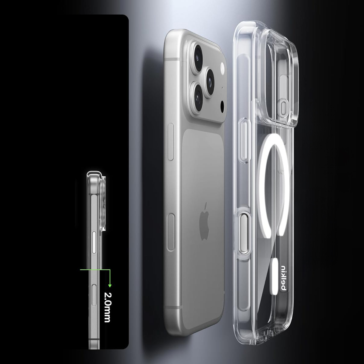 Etui Belkin SheerForce Clear Series do MagSafe do iPhone 17 Pro, przezroczysto-białe