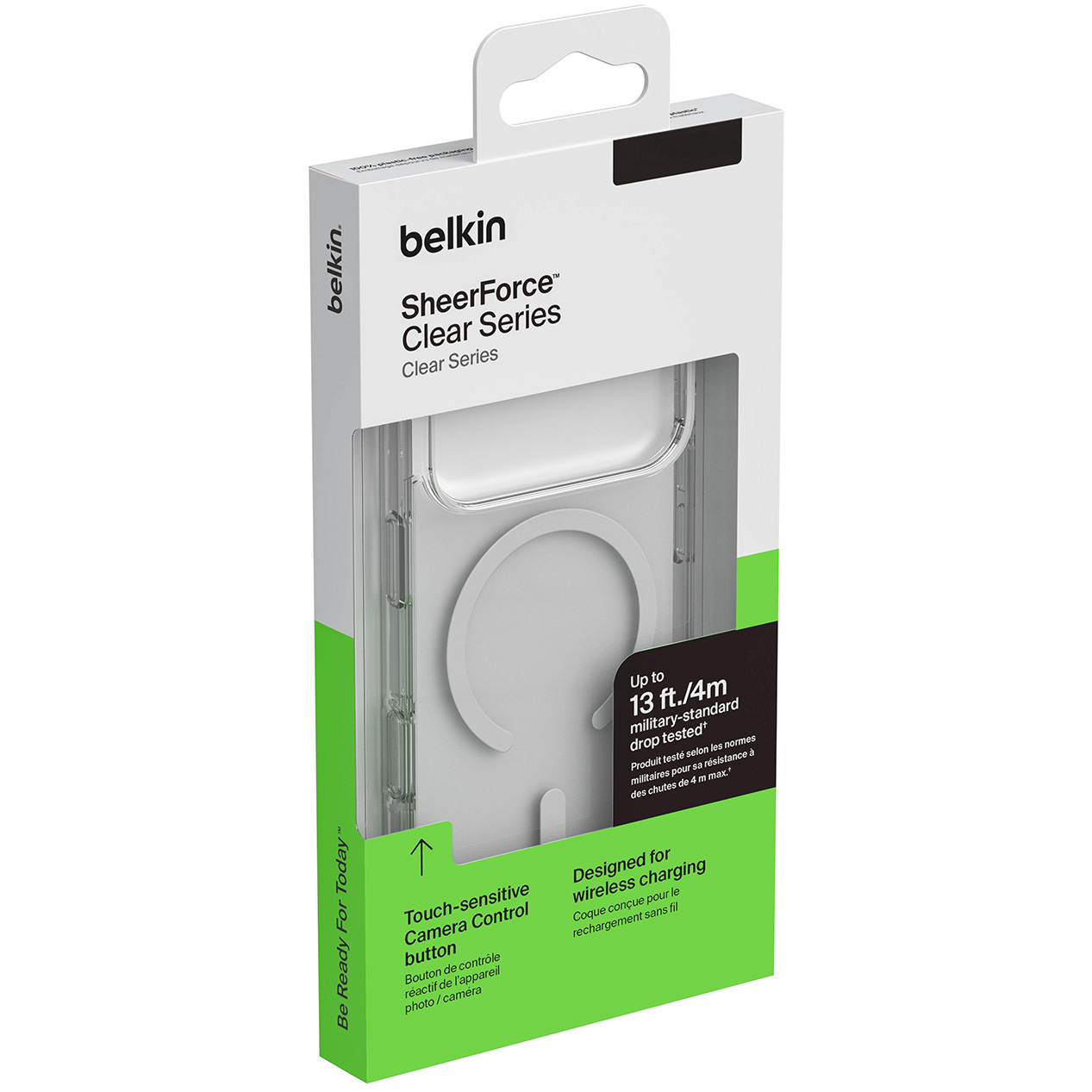 Etui Belkin SheerForce Clear Series do MagSafe do iPhone 17 Pro Max, przezroczysto-białe