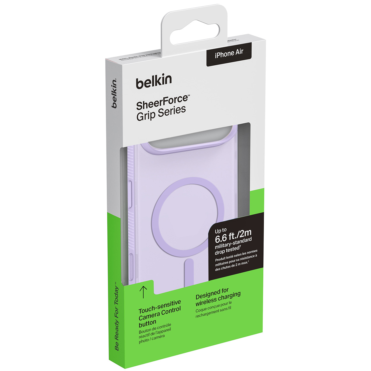 Etui Belkin SheerForce Grip Series do MagSafe do iPhone Air, fioletowe