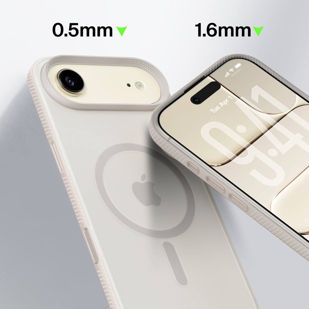 Etui Belkin SheerForce Grip Series do MagSafe do iPhone Air, beżowe