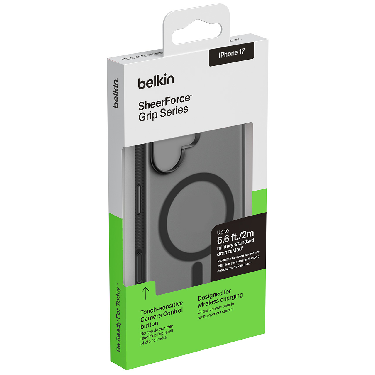 Etui Belkin SheerForce Grip Series do MagSafe do iPhone 17, czarne