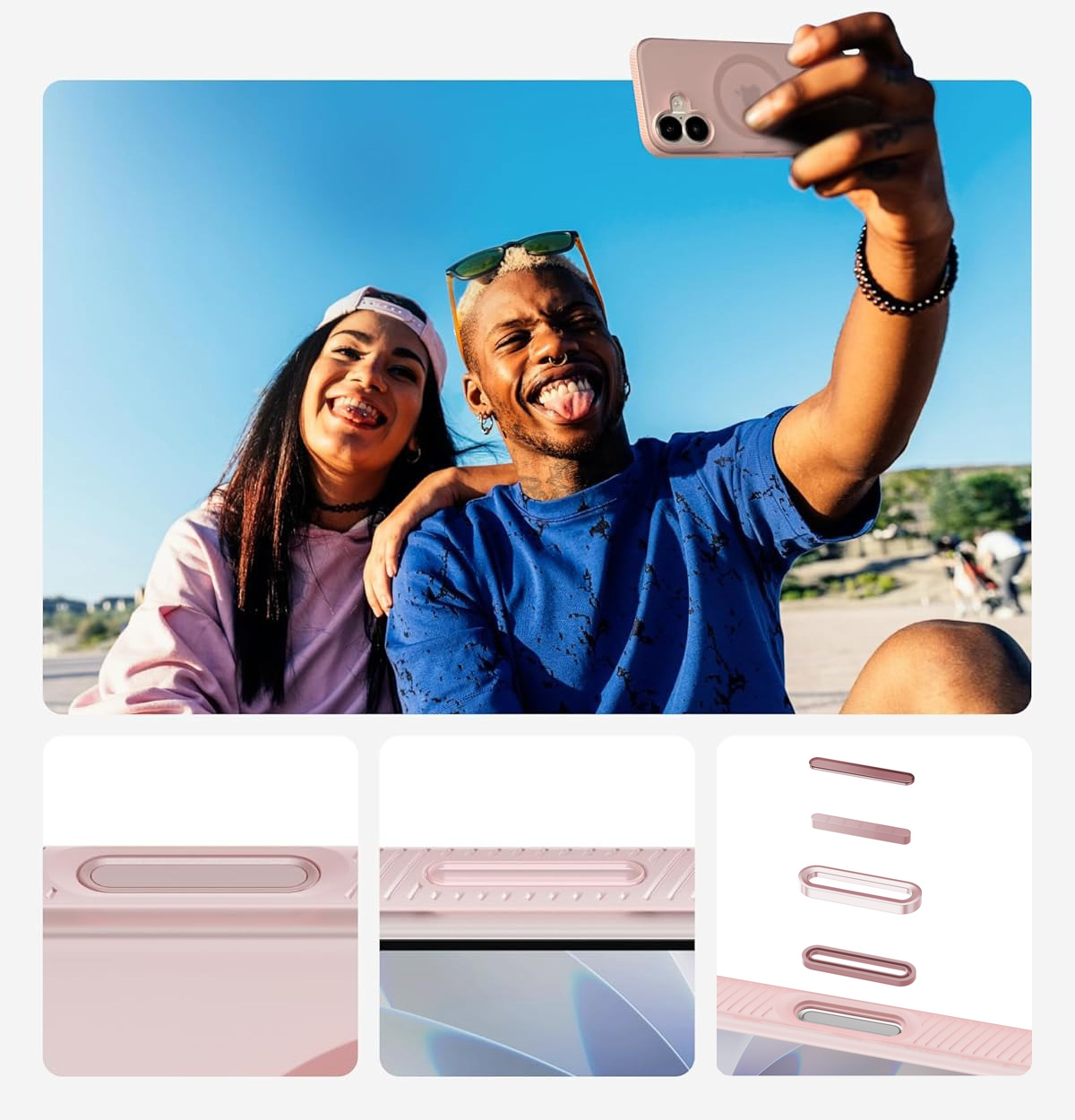 Etui Belkin SheerForce Grip Series do MagSafe do iPhone 17, różowe