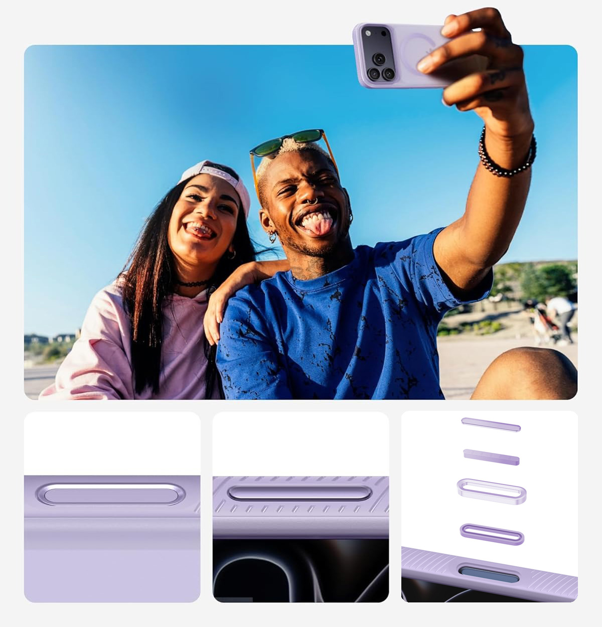 Etui Belkin SheerForce Grip Series do MagSafe do iPhone 17 Pro Max, fioletowe