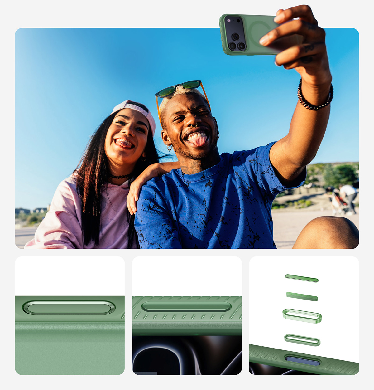 Etui Belkin SheerForce Grip Series do MagSafe do iPhone 17 Pro Max, zielone