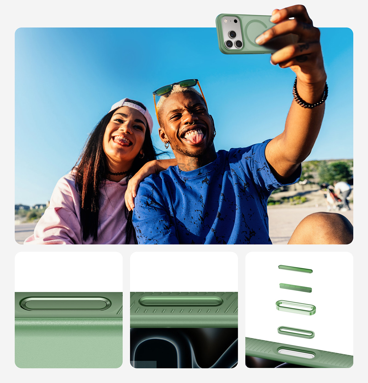 Etui Belkin SheerForce Grip Series do MagSafe do iPhone 17 Pro, zielone