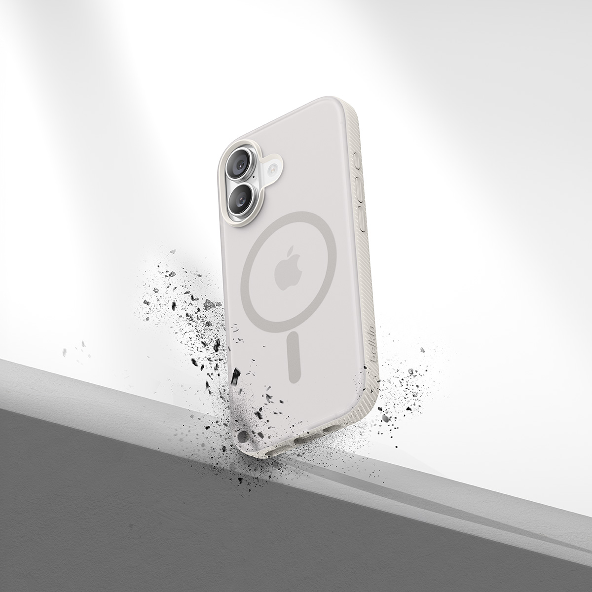 Etui Belkin SheerForce Grip Series do MagSafe do iPhone 17, beżowe