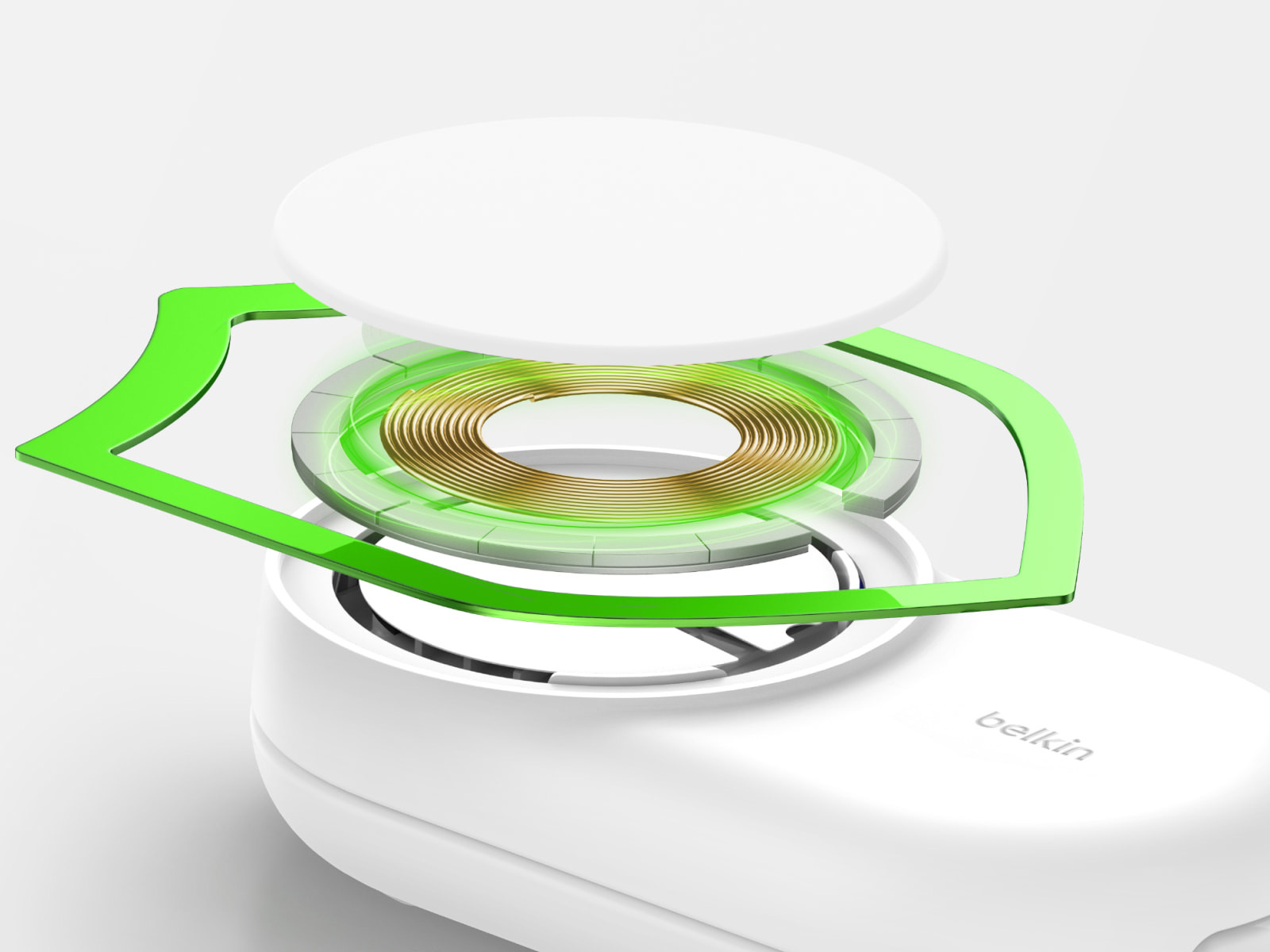 Ładowarka bezprzewodowa, indukcyjna Belkin UltraCharge Magnetic Foldable Charger with MagSafe Qi2.2 25W (WIZ037) + ładowarka sieciowa PSU z kablem do MagSafe dla Apple Watch / AirPods / iPhone, biała