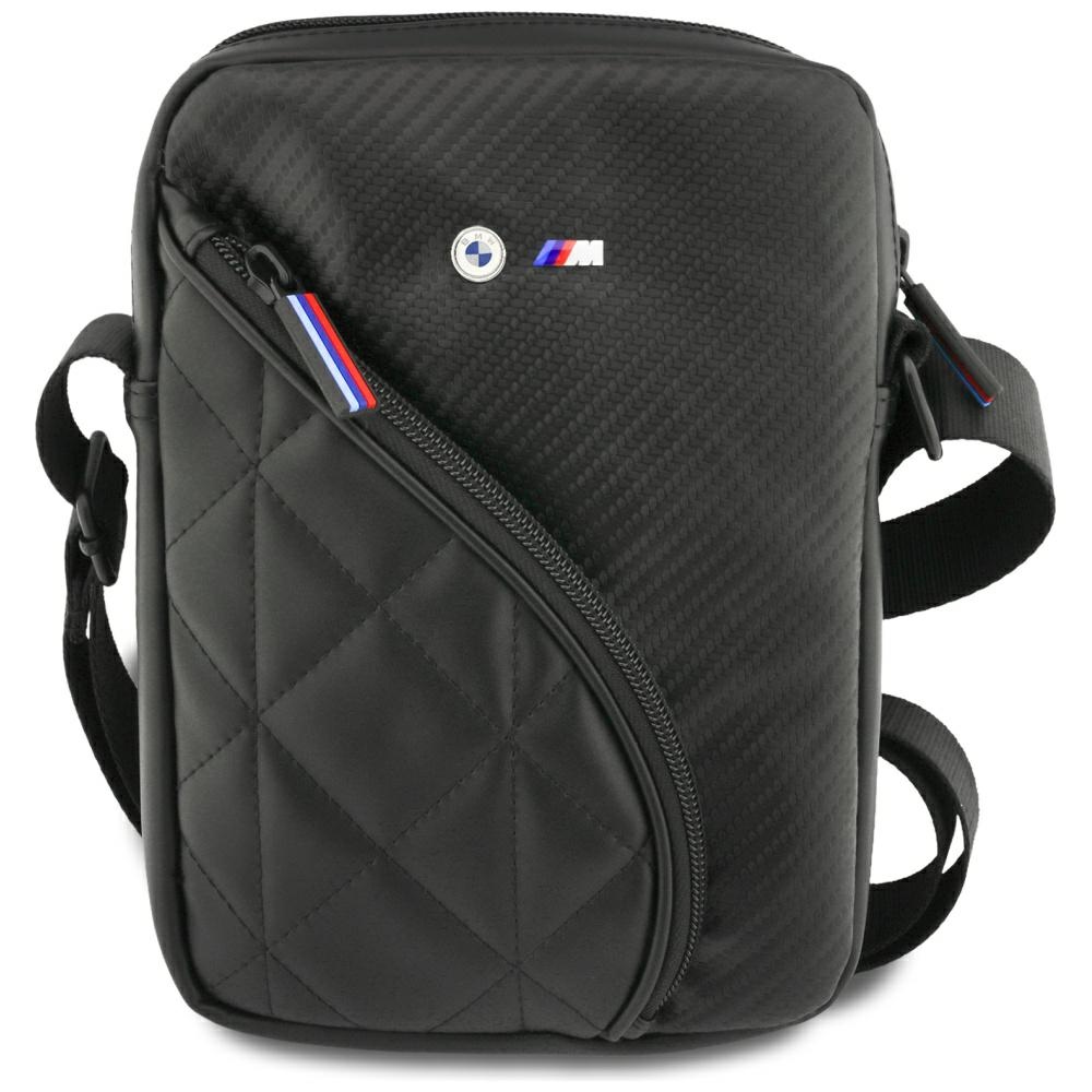 BMW Carbon Pockets&Metal Logo 8, kompaktowa sportowa torebka na tablet, prestiżowa, czarny