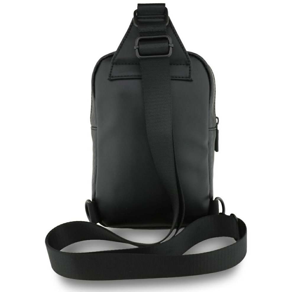 BMW Carbon Pockets and Metal Logo Crossbody, regulowany odpinany pasek crossbody, wygodne noszenie na co dzień, czarny