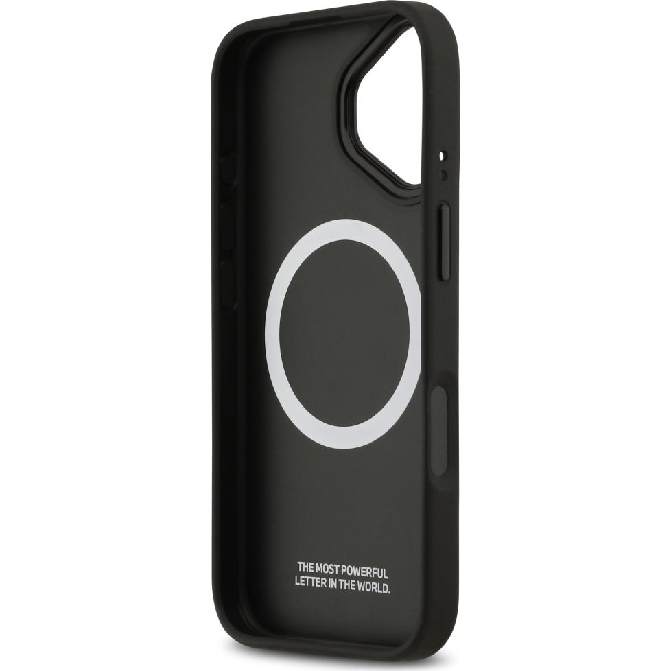 Etui BMW M Carbon Line & Logo do MagSafe do iPhone 17, czarne z czerwoną linią. Łatwy montaż, funkcjonalność, ergonomia