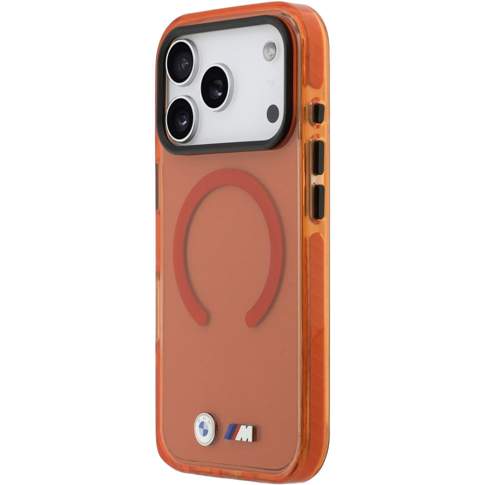 BMW IML Print Shockproof MagSafe, wzmacniana ochrona na upadki, niezawodne zabezpieczenie, pomarańczowe