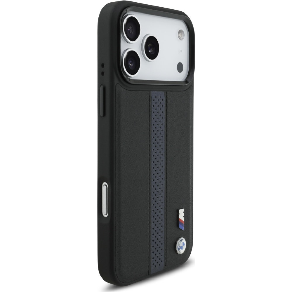 BMW Hardcase M Perforated Stripe Logo MagSafe, szybkie ładowanie bezprzewodowe magnes bezpieczeństwo codzienność, czarno-niebieskie
