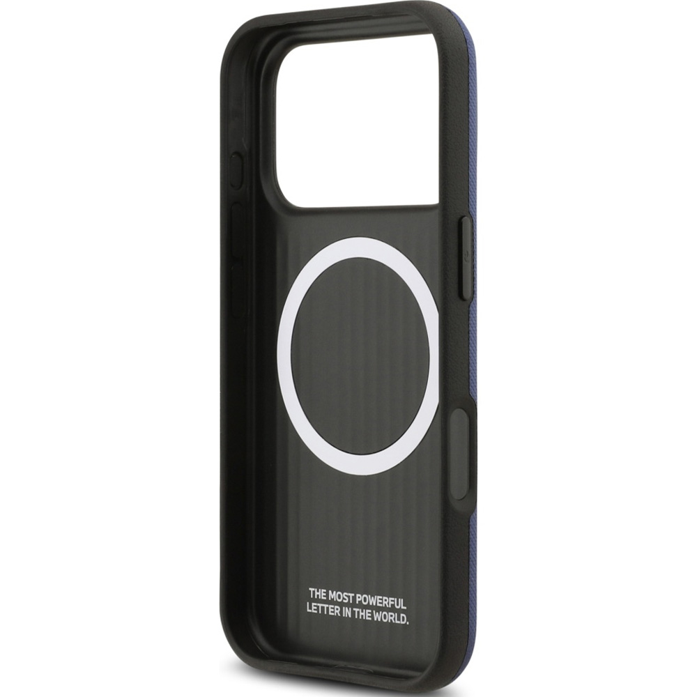 Etui ochronne BMW M FW Metal Logo MagSafe do iPhone 17 Pro, granatowe
