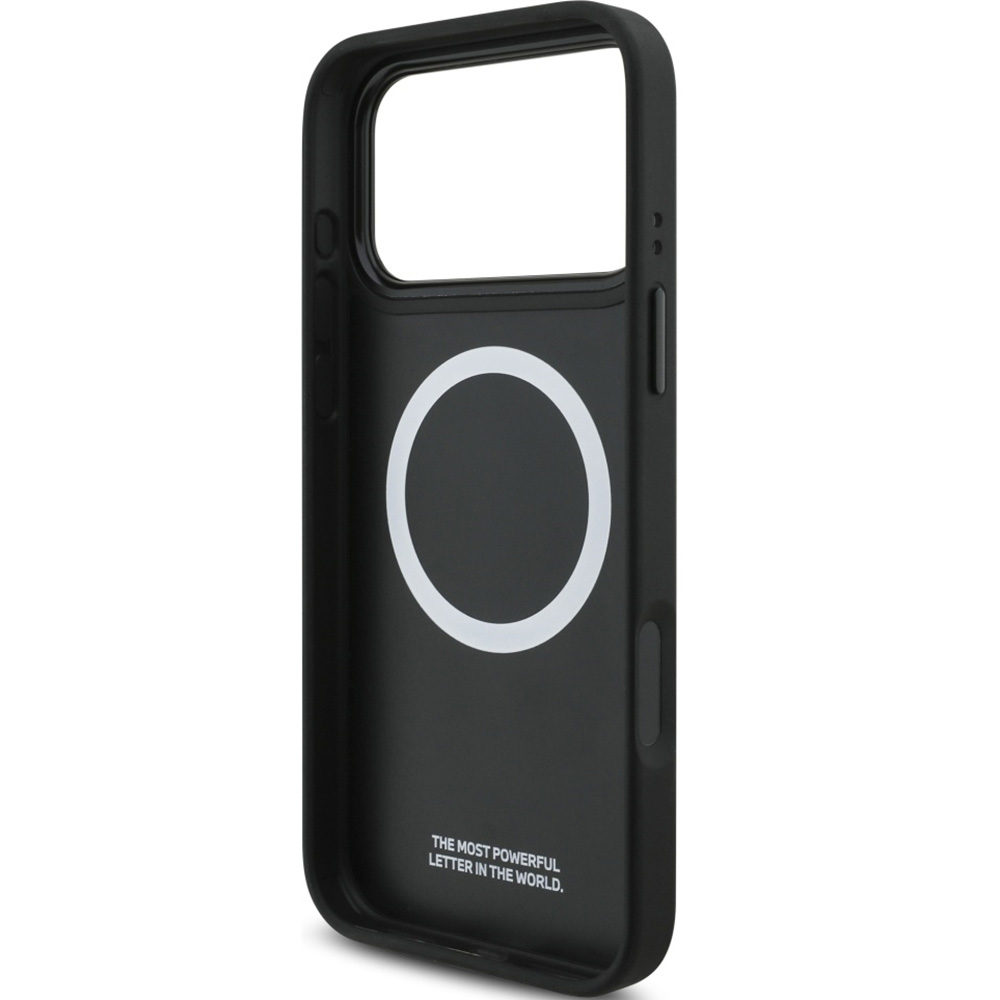 Etui BMW M Tricolor Metal Logo do MagSafe do iPhone 17 Pro Max, czarne