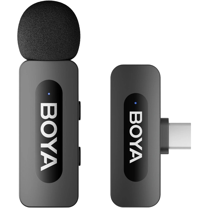 BOYA BY-V10 V2.0, mikrofon bezprzewodowy podcast nagrania dźwięk USB-C profesjonalny, czarne
