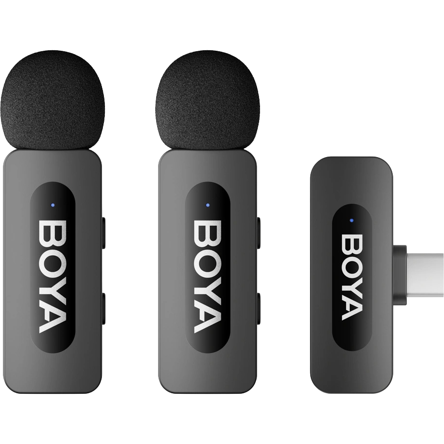 BOYA BY-V20 V2.0, mikrofon bezprzewodowy podcast nagrania dźwięk USB-C profesjonalny, czarne