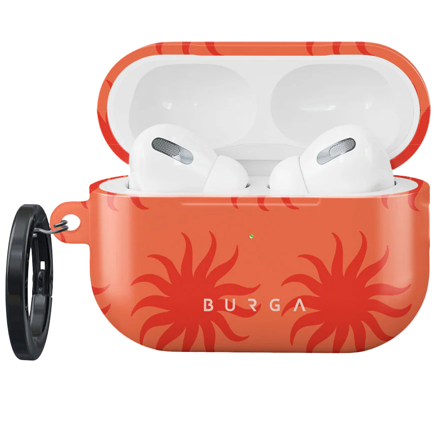 Ekskluzywne etui Burga Sunkissed do AirPods Pro 2, czerwony wzór