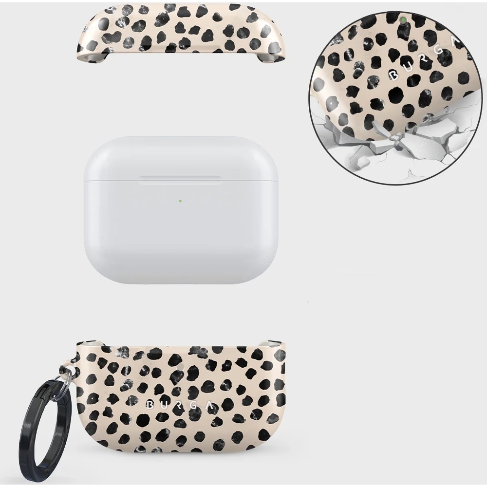 Ekskluzywne etui Burga Almond Latte do AirPods Pro 3, beżowo czarne