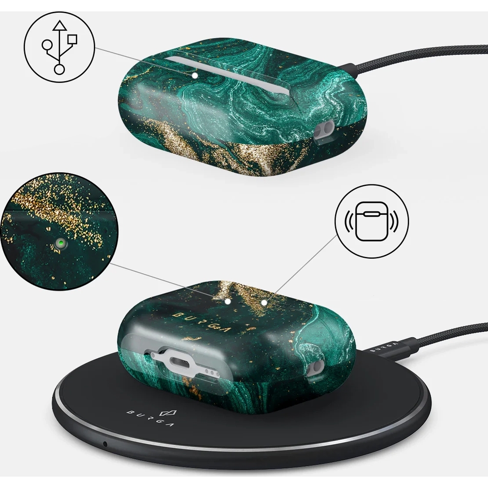 Ekskluzywne etui Burga Emerald Pool do AirPods Pro 3, wielokolorowy morski