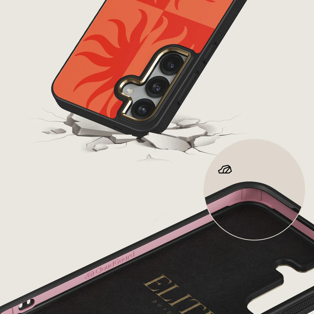 Burga Elite Dark MagSafe, etui z podniesionymi rantami i wygodnym chwytem, dopasowane, Sunkissed Gold