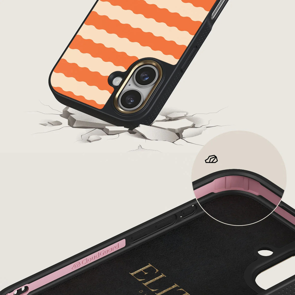 Burga Elite Dark MagSafe, etui z podniesionymi rantami i wygodnym chwytem, dopasowane, Papaya Gold