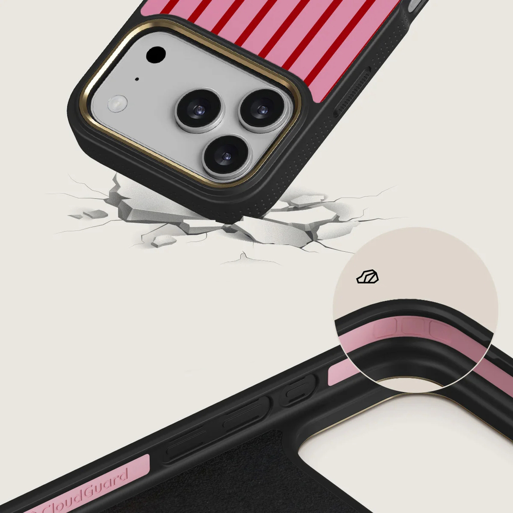 Burga Elite Dark MagSafe, etui z podniesionymi rantami i wygodnym chwytem, dopasowane, Favorite Bikini Gold