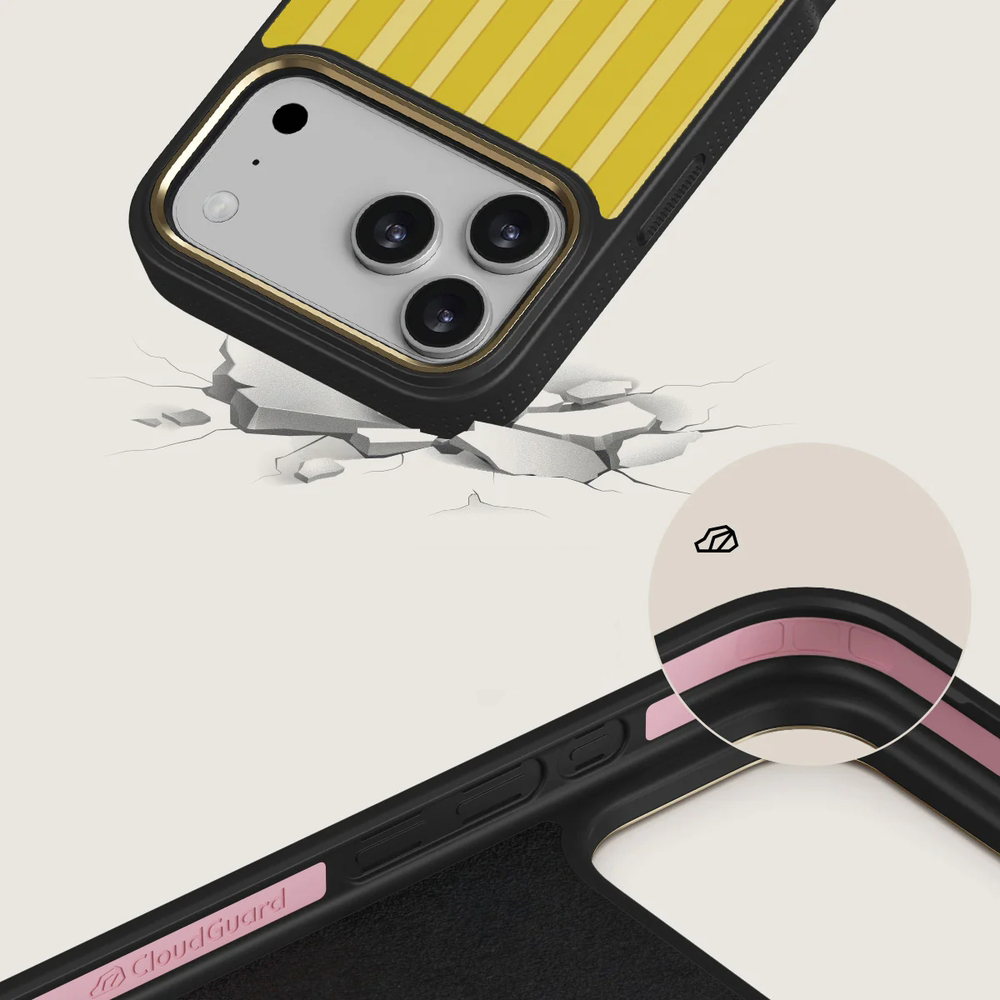 Burga Elite Dark MagSafe, etui z podniesionymi rantami i wygodnym chwytem, dopasowane, Sunbreak Gold