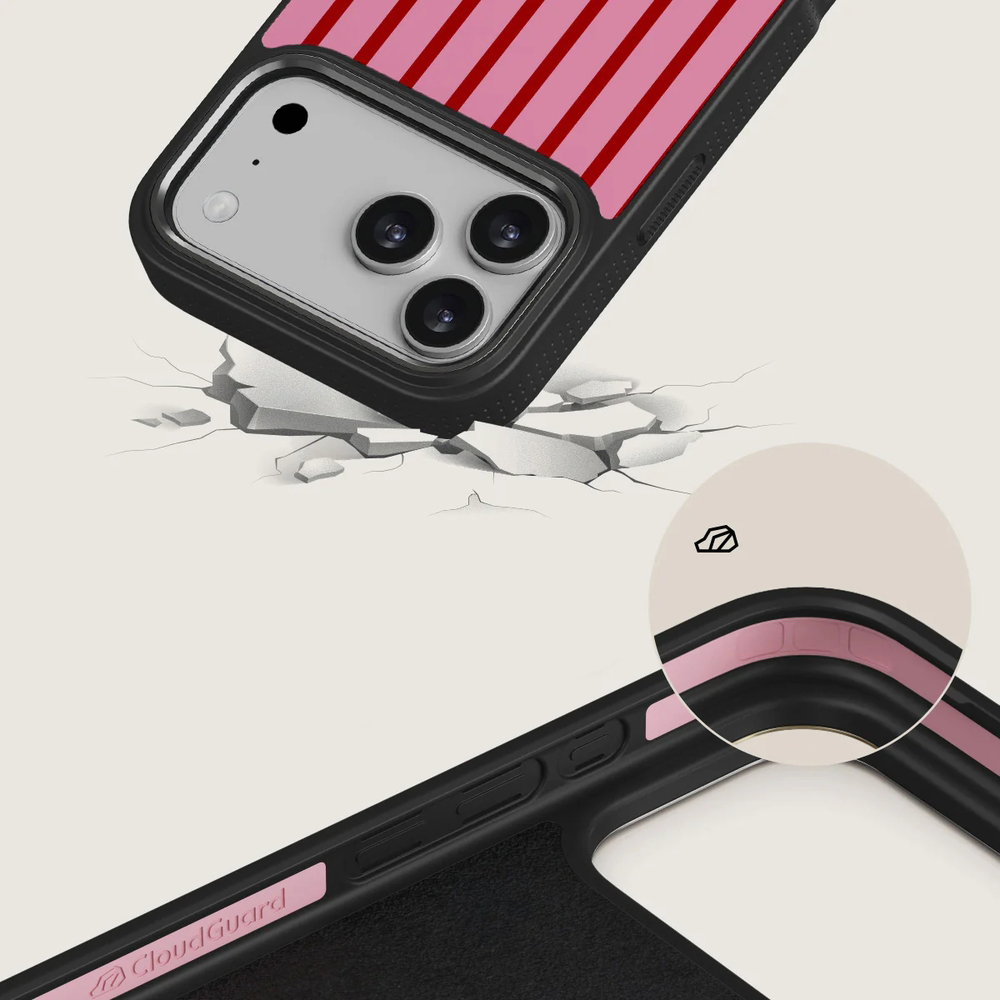 Burga Elite Dark MagSafe, etui z podniesionymi rantami i wygodnym chwytem, dopasowane, Favorite Bikini Gunmetal