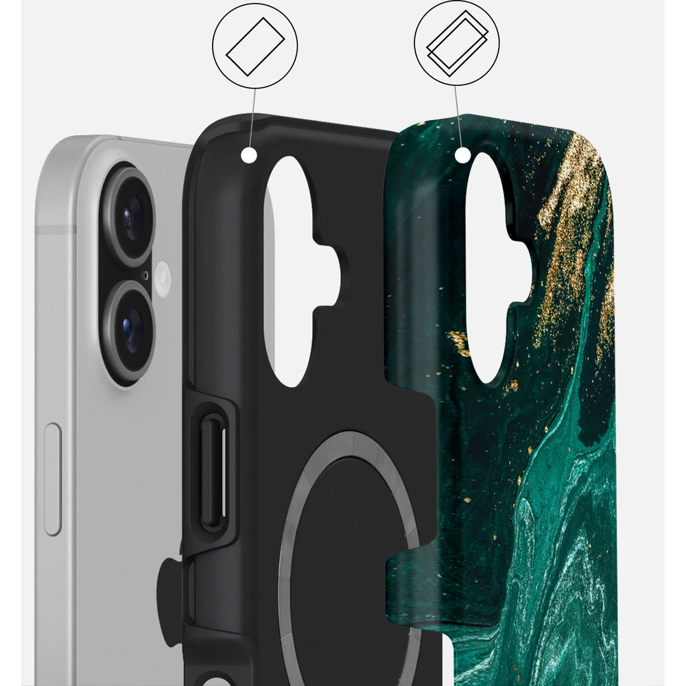 Ekskluzywne etui Burga Emerald Pool Tough Magnetic do iPhone 17, wielokolorowe morskie