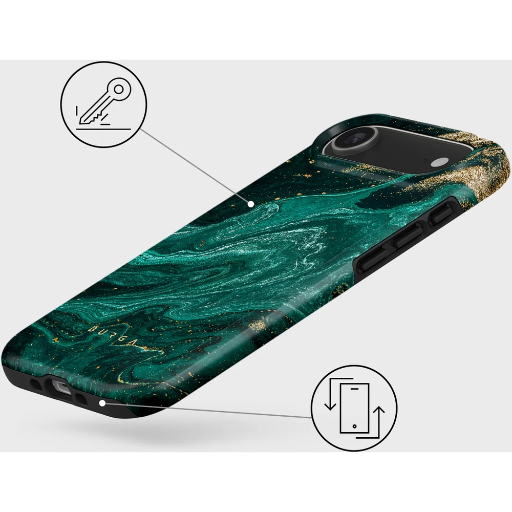 Ekskluzywne etui Burga Emerald Pool Tough Magnetic do iPhone 17 Pro, wielokolorowe morskie